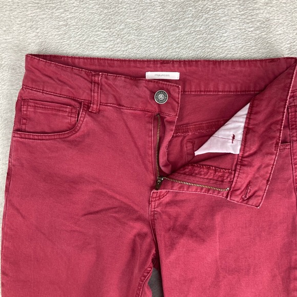 Maurices Women Burgundy Red Stretch Twill Straight Leg Pants Size 7/8‎ REG - Picture 7 of 15